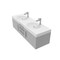 Castello Usa Thames 60-inch Gray Vanity Set with White Top and Chrome Handles CB-MC-60G-CHR-20146-WH - alternate 4
